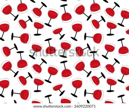 A pattern of wine glasses. For prints, textiles, backgrounds and more. Vector.