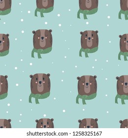 pattern of winter bears in a scarf
