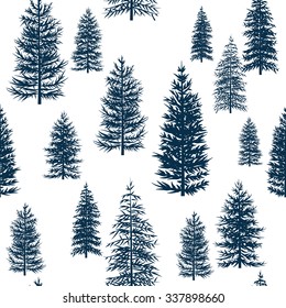 pattern Winter Christmas forest