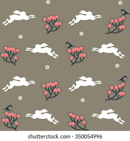 Pattern. Winter. Hare. 