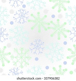 Pattern  of  winter  motifs, doodles, stars, snowflakes, ellipses. Hand drawn.