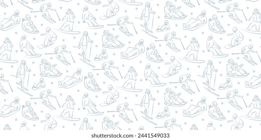 Pattern - Winter sport - Ski, snow, Snowboard