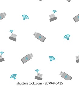 Pattern of wireless communication module for mouse or keyboard. Large and mini format. Flat vector illustration.