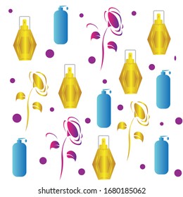 con, perfume, flores. para tejidos, envoltorios, vectores de diseño textil
