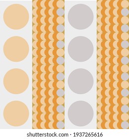 Pattern without seam from round shapes.Image on white and colored background.
