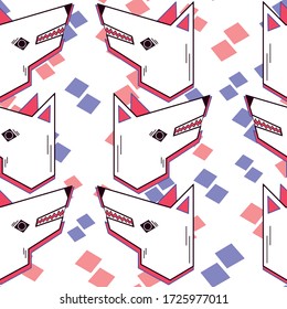 pattern with wolf. stylized wolf and geometry. bad Wolf 