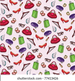 Pattern of women's accessories shopping