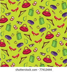 Pattern of women's accessories shopping