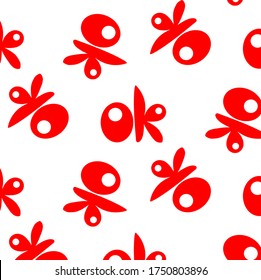 
Pattern with the word OK. Red letters on a white background.