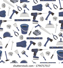 A pattern of working tools for repair and construction.