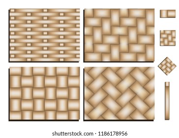 pattern of woven bamboo. background of the rattan basket. Vector illustration. 