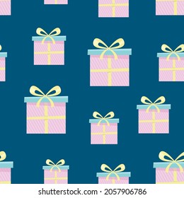 Pattern for wrapping paper with gift boxes