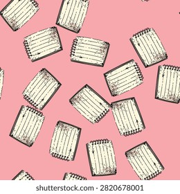 pattern writing notepad hand drawn. jot memo, list organize, save document writing notepad vector sketch illustration