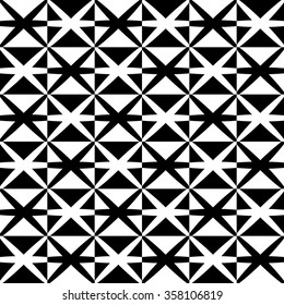 Pattern with X shapes for your design. Abstract monochrome vector background