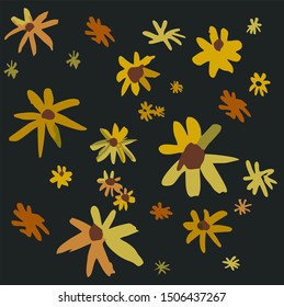 pattern with yellow autumn flowers