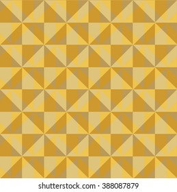 Pattern of yellow beige convex squares. Vector seamless