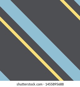 Pattern with yellow and blue stripes. Diagonal stripes on a black background