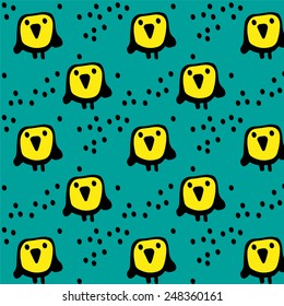 Pattern with yellow chicken.