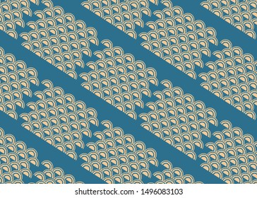 Pattern of yellow circles on a blue background. Creative backgrounds from modern forms to the design of fashionable abstract works, banners, posters, booklets.