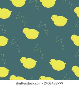 pattern with yellow ducks and lines