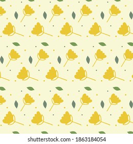 pattern yellow flowers, background with yellow flowers and green.