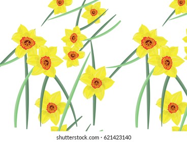 Pattern yellow   flowers with leave 