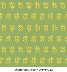 Pattern of yellow frond with green background
