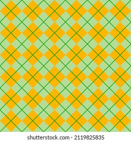 pattern of yellow and green rhombuses on a light green background