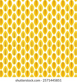 A pattern with yellow leaves on a White background