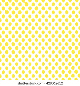 Pattern with yellow painted dots. Hand painted background