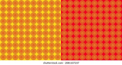 Pattern yellow and red flower geometric ready to use.