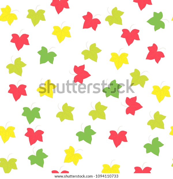 Pattern Yellow Red Green Leaves Autumn Stock Vector Royalty Free