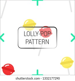 Pattern with yellow and red lolly-pop.