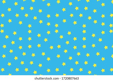 A pattern of yellow stars in a blue background