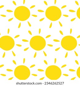 pattern of yellow sun vector illustration isolated on white background