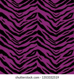 Pattern with zebra fur print. Vector illustration. Exotic wild animalistic texture.