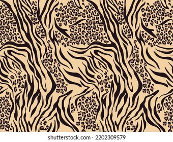 pattern zebra and leopard print animal print background, seamless mix design