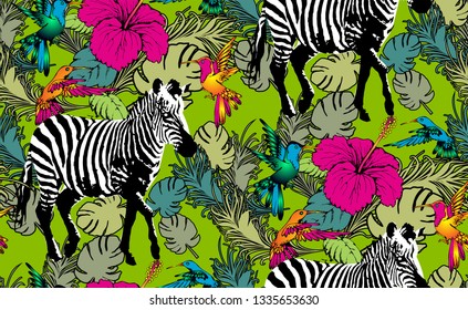 Pattern of zebra. Suitable for fabric, wrapping paper and the like. Vector illustration