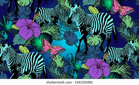 Pattern of zebra. Suitable for fabric, wrapping paper and the like. Vector illustration