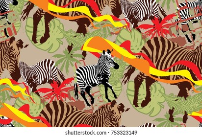 Pattern of zebra. Vector illustration