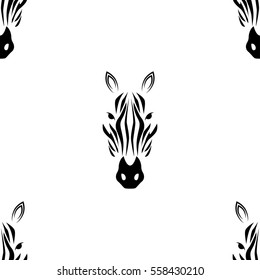Pattern with zebra.Seamless vector tropical print.Summer textile texture