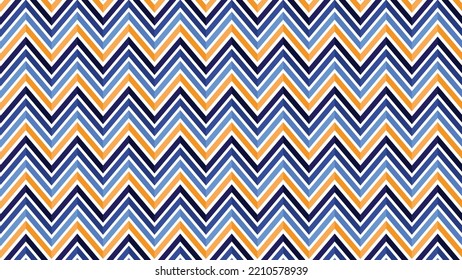 pattern zig zag background in color of trending blue and orange