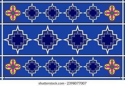 The pattern is zigzag around all four sides