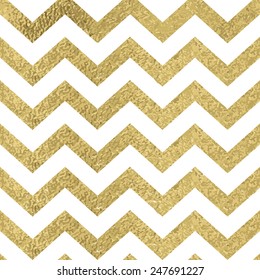 Pattern in zigzag. Classic chevron seamless gold glitter pattern.