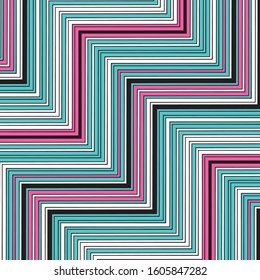 pattern with zigzag colored lines