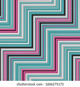 pattern with zigzag colored lines