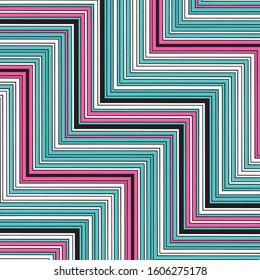 pattern with zigzag colored lines