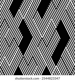 Pattern in zigzag with line black and white