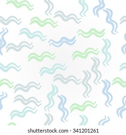 Pattern  of zodiac  motifs, doodles, objects, Aquarius  sign. Hand drawn.