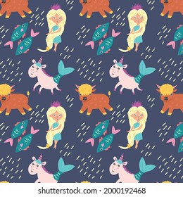Pattern with zodiac signs. Digital paper cosmos space for nursery baby wallpaper, fabric textile